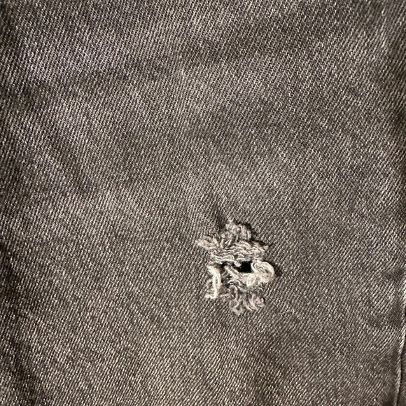 ZARA The High Waist Kick 8 Distressed Black Raw Hem Light Destroy Jean - Picture 7 of 10